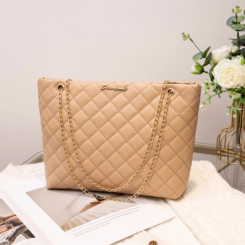 Women's Medium Pu Leather Solid Color Classic Style Streetwear Square Magnetic Buckle Tote Bag