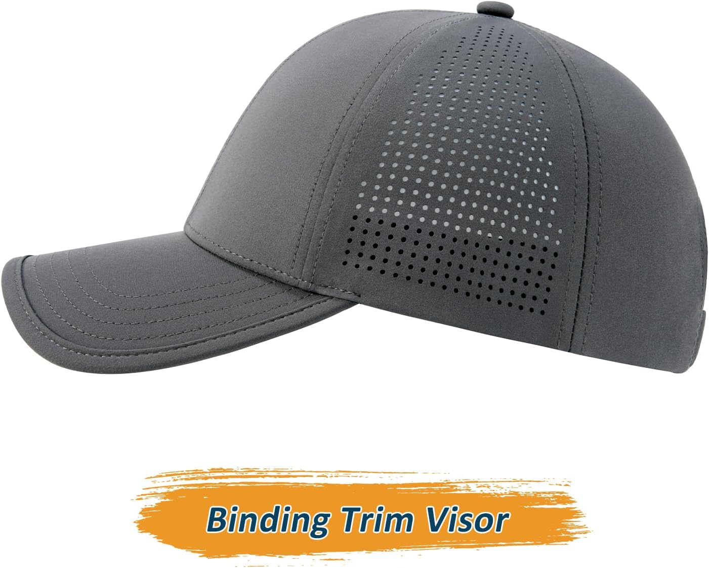BOTVELA Men Structured Baseball Cap Side Laser Cut Vented Performance Hat for Outdoor Activities