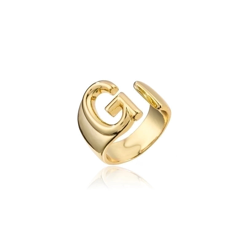 New 18k Copper Gold-plated Alphabet Open Ring