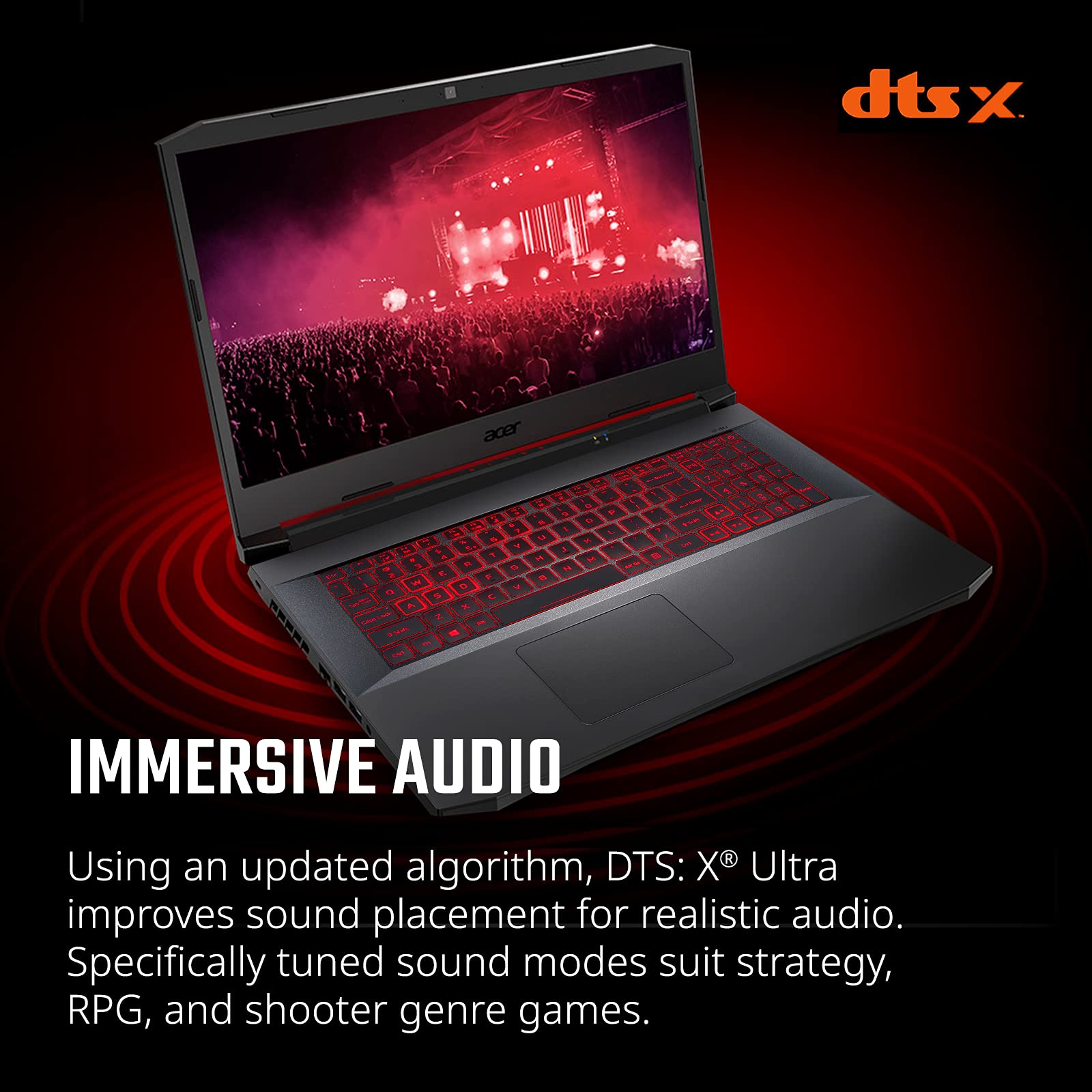 Acer Nitro 5 AN517-54-79L1 portátil para videojuegos con Intel Core i7-11800H, unidad de procesamiento de gráficos NVIDIA GeForce RTX 3050Ti, pantalla IPS FHD de 17.3 pulgadas con frecuencia de actualización de 144 Hz, 16 GB DDR4, unidad de estado sólido