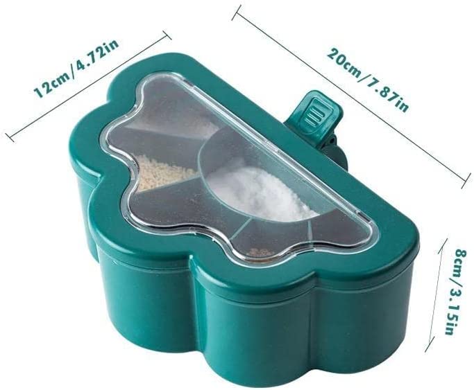 Multi-Grid Seasoning Box With Spoon Lidded Spice Container