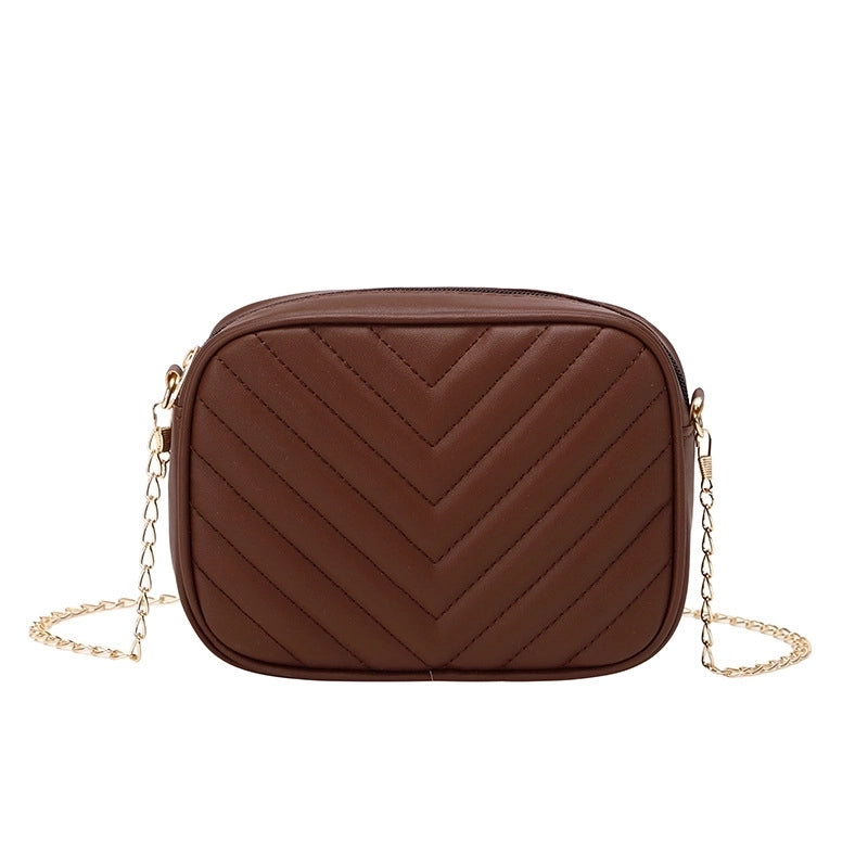 Women's Medium Pu Leather Solid Color Elegant Zipper Crossbody Bag