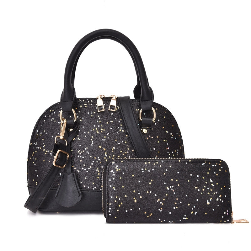 New Broadband Small Bag Women's New Korean-style Sequin Zipper Shoulder Crossbody Bag Solid Color Personalized Bag