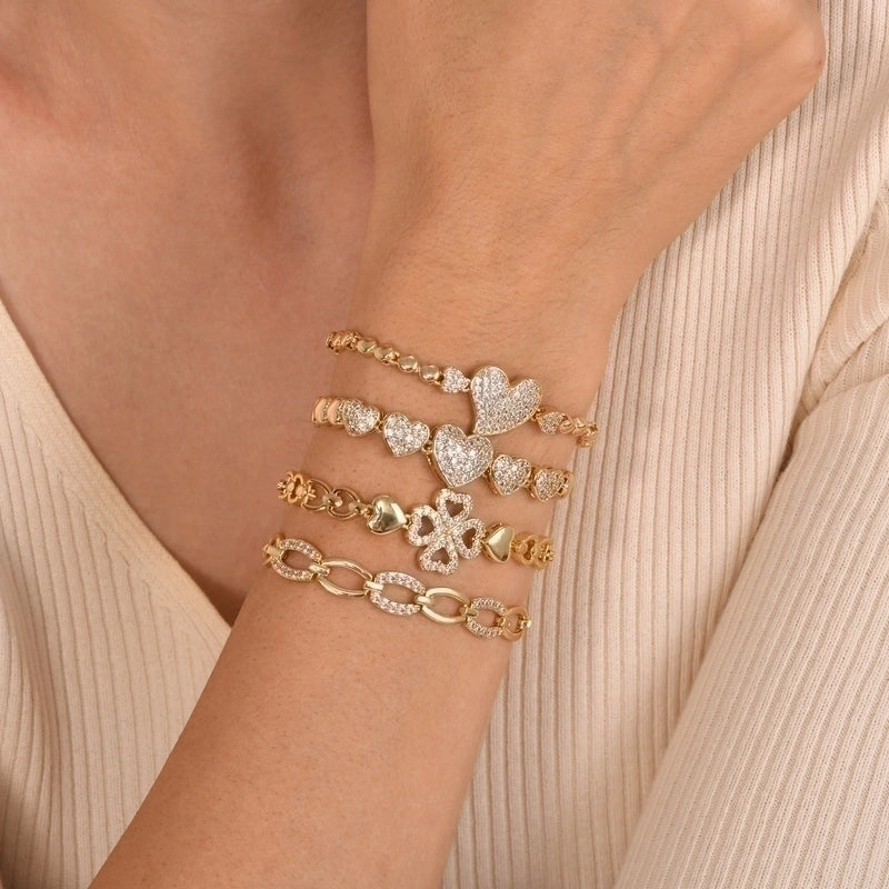 Copper Elegant Plating Inlay Snake Butterfly Zircon Bracelets