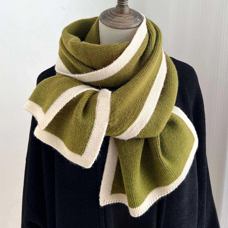 Unisex Minimalist Color Block Polyester Scarf