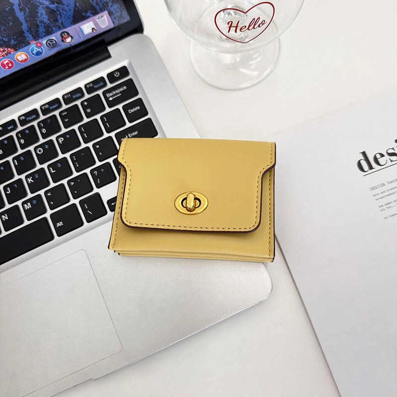 3 Pieces Women's Solid Color Pu Leather Flip Cover Wallets