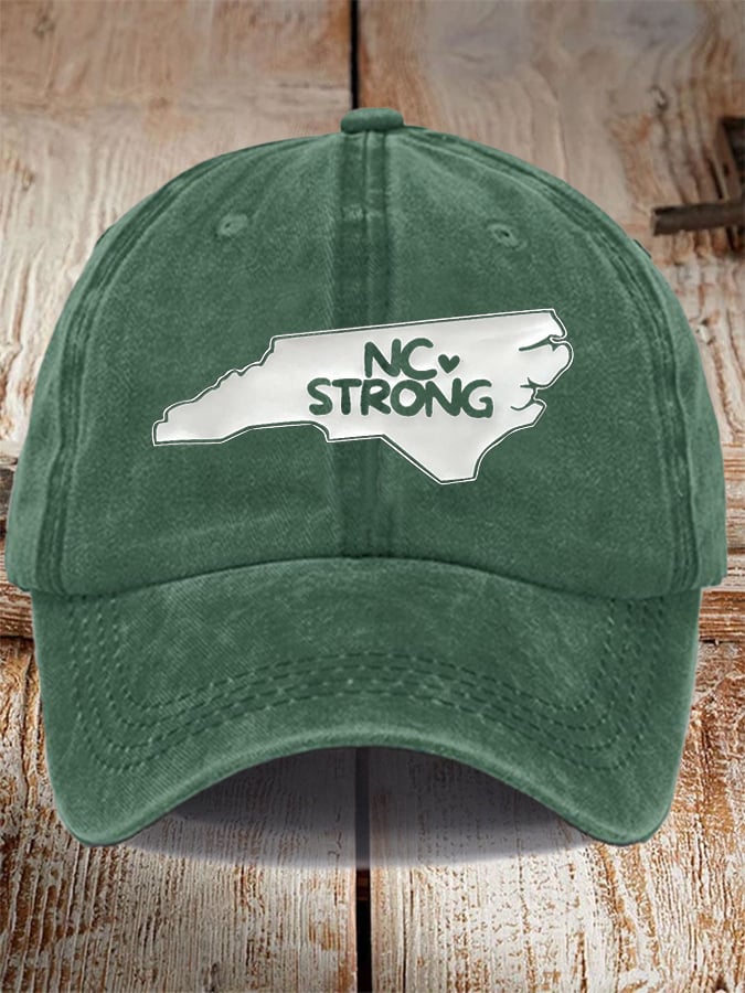 Unisex Distressed Washed Cotton North Carolina Strong Hot Spot Hat