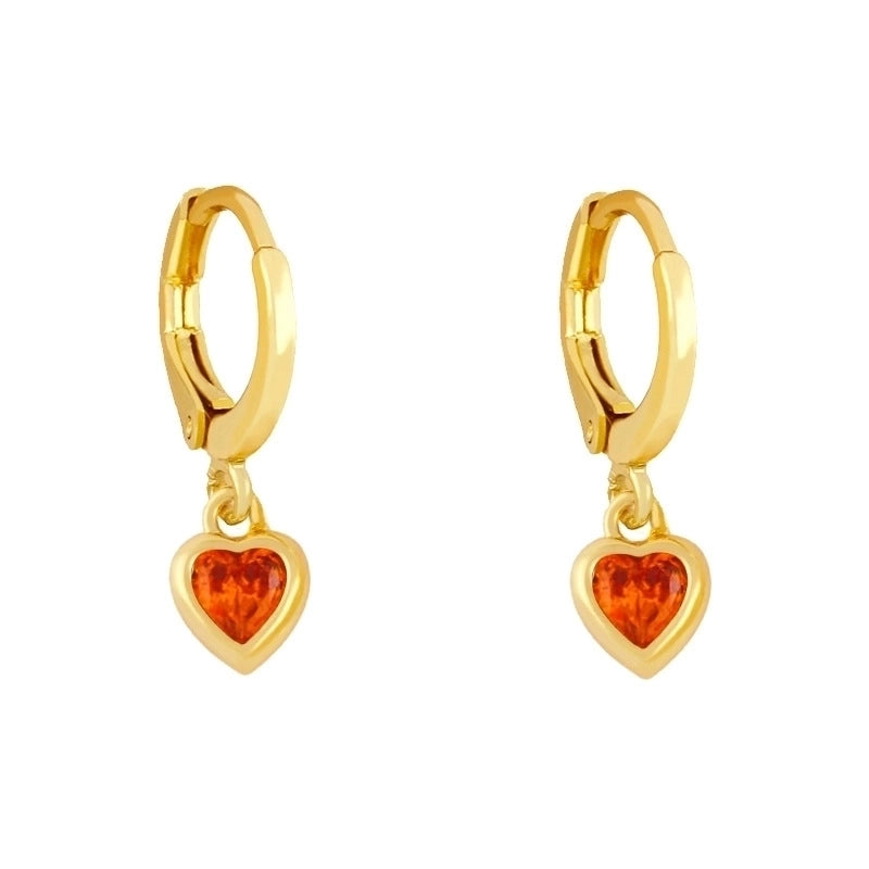 Fashion Heart Copper Artificial Gemstones Copper Earrings