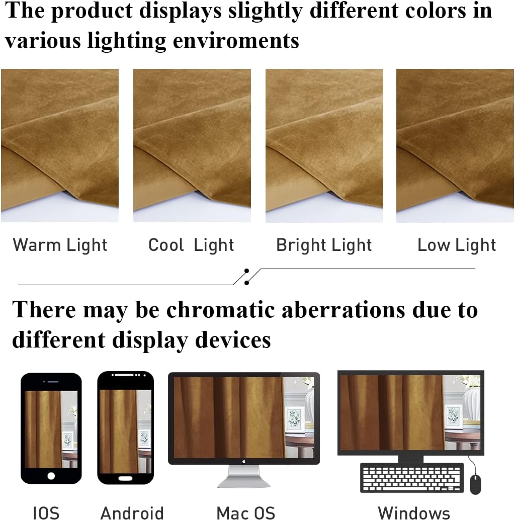 Gold Brown-Velvet Window Curtains (Ultra Soft)