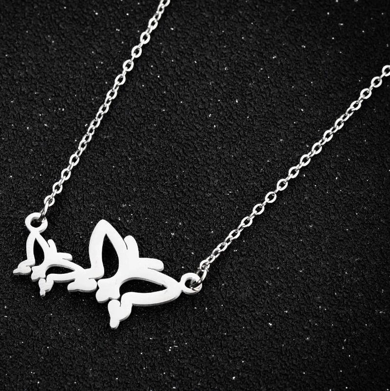 Fashion Butterfly 201 Stainless Steel 18K Gold Plated Plating Stainless Steel Necklaces