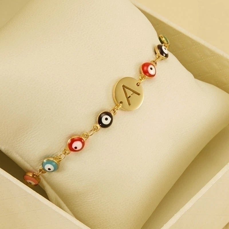 Titanium Steel Gold Plated Minimalist Classic Style Letter Plating Bracelets