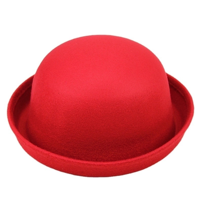 Unisex Minimalist Solid Color Eaveless Fedora Hat