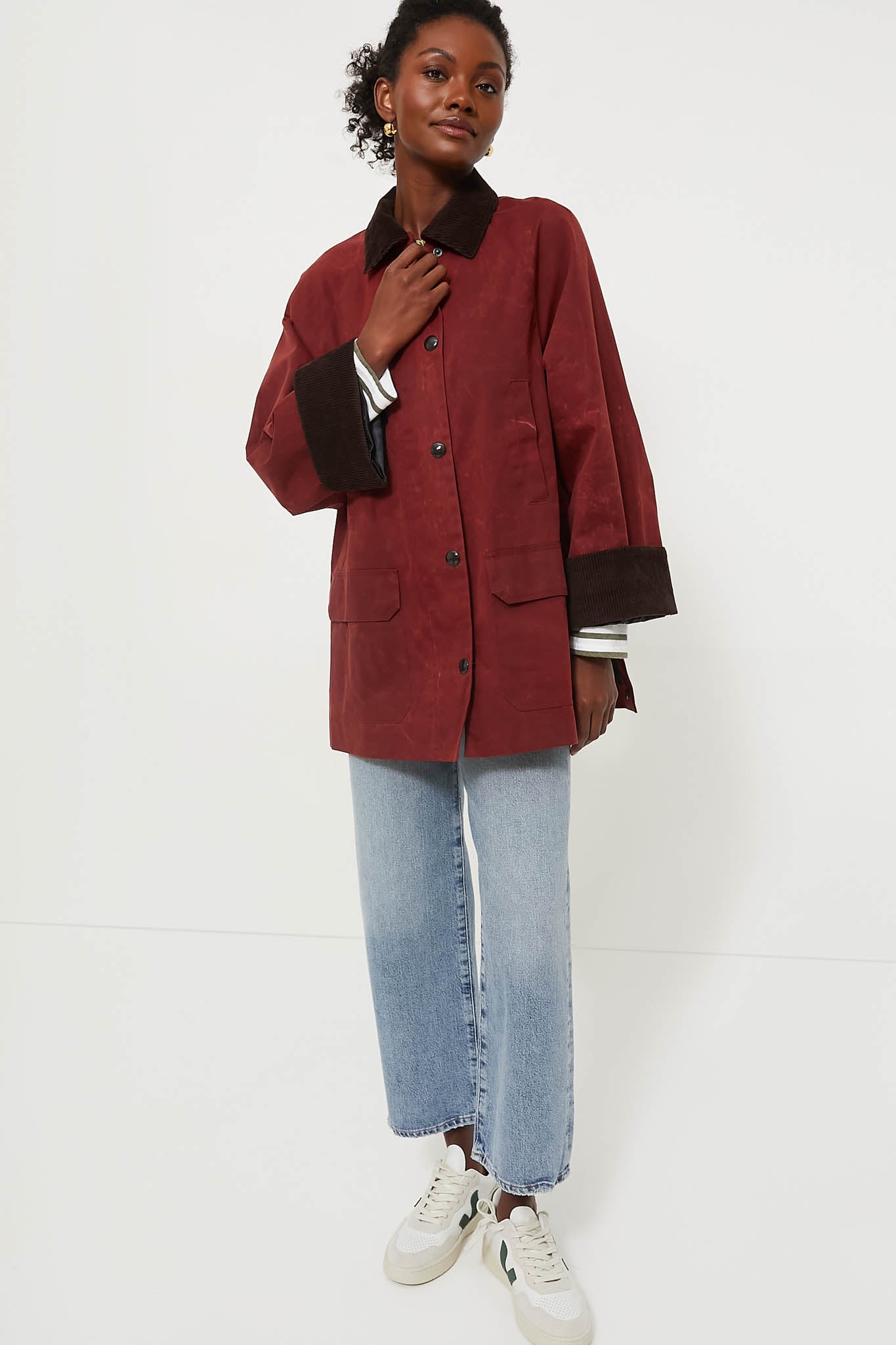 Red Chiltern Street Jacket In Waxed Cotton