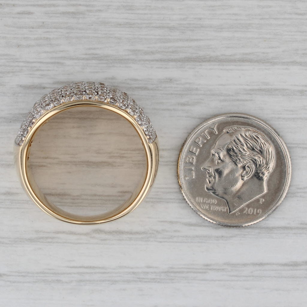 1.40ctw Pave Diamond Ring 14k Yellow Gold Size 7.25 Cocktail