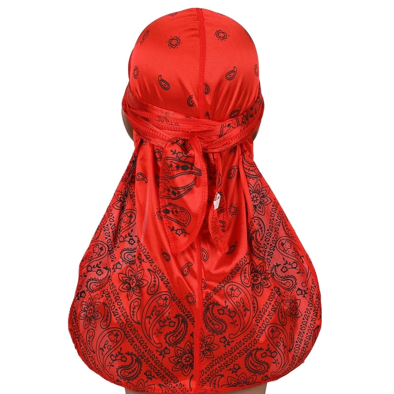 Explosions Amoeba Imitation Silk Long Tail Pirate Hat Baotou Hat Hip Hop Cloak Hat DURAG