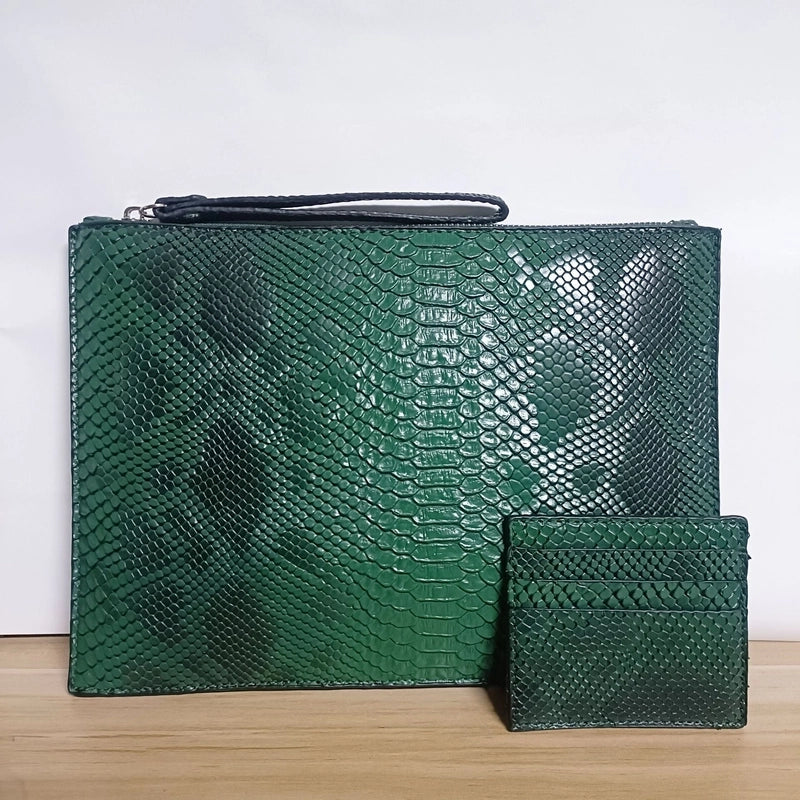 Unisex Pu Leather Solid Color Classic Style Square Zipper Envelope Bag