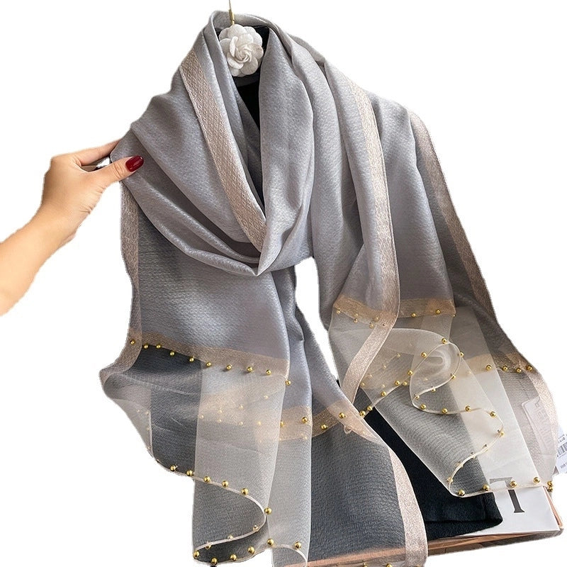 Women's Retro Solid Color Silk Silk Scarves