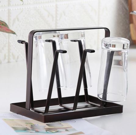 Iron Glass Stand And Cup Holder - Multifunction Glass Cup Storage Shelf Kitchen Organizer