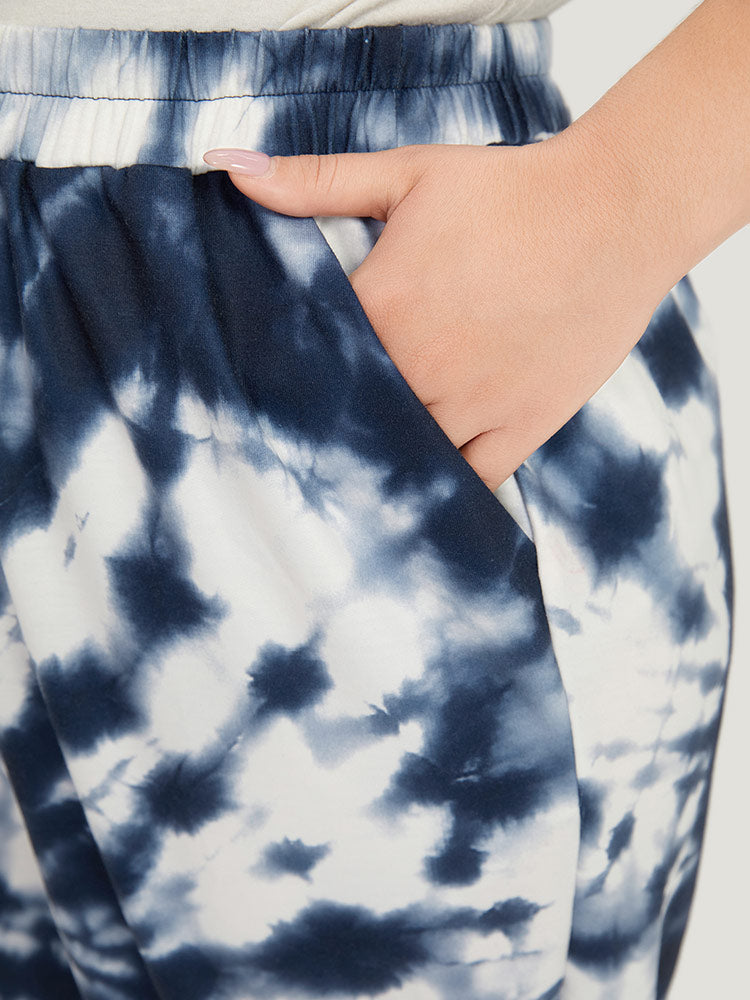 Tie Dye Pocket Elastic Waist Sweatpants