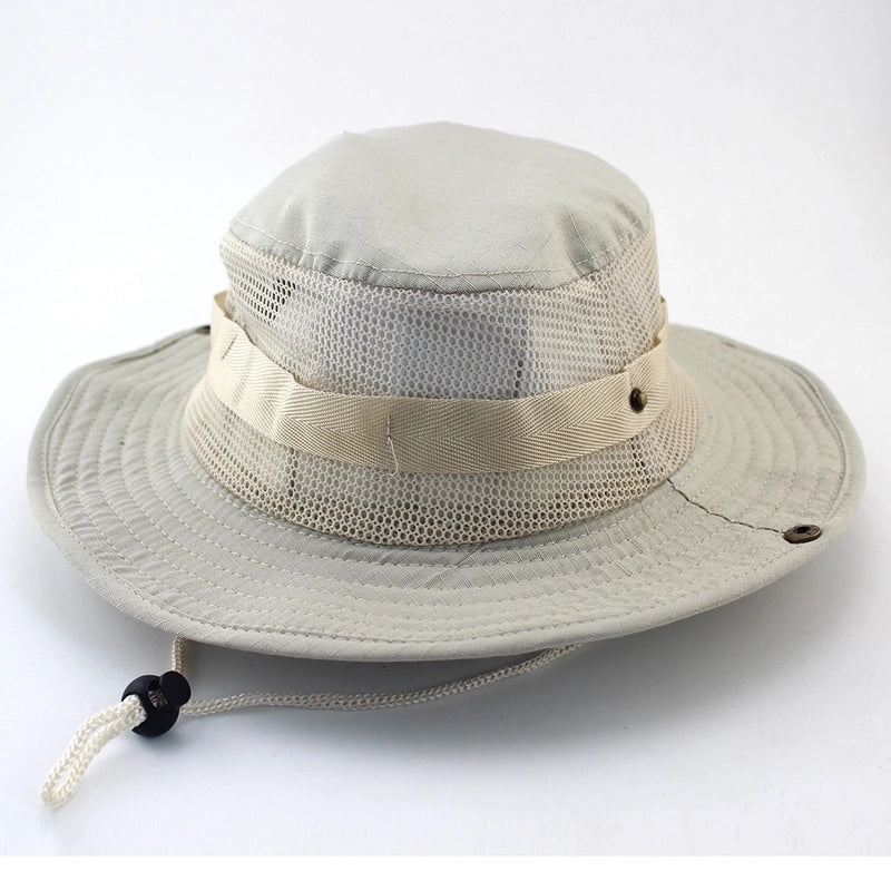 Adults Casual Solid Color Camouflage Flat Eaves Bucket Hat