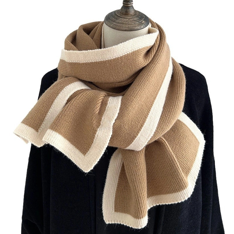 Unisex Minimalist Color Block Polyester Scarf
