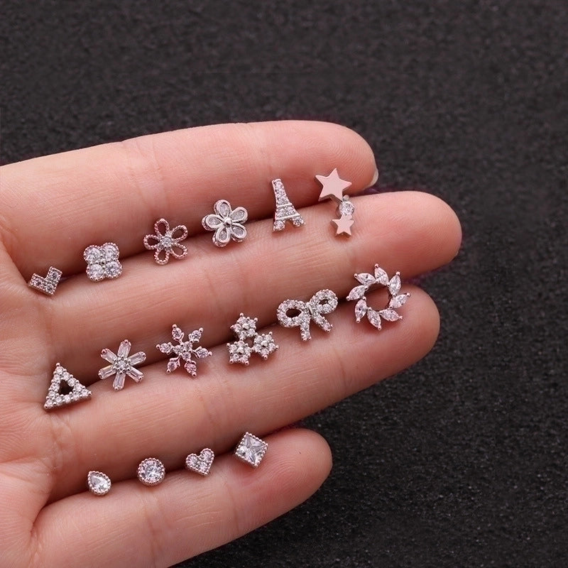 Ear Cartilage Rings & Studs Flower 316L Stainless Steel  Copper