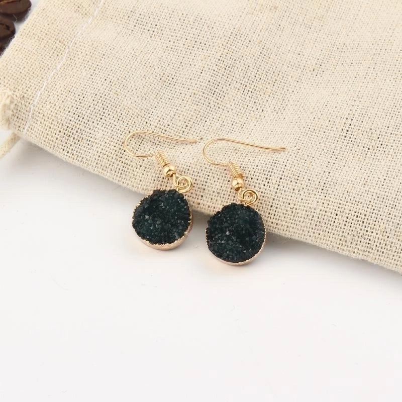 3 Pieces Womens Round Plastic  Resin Imitation Natural Stone Round  Earrings