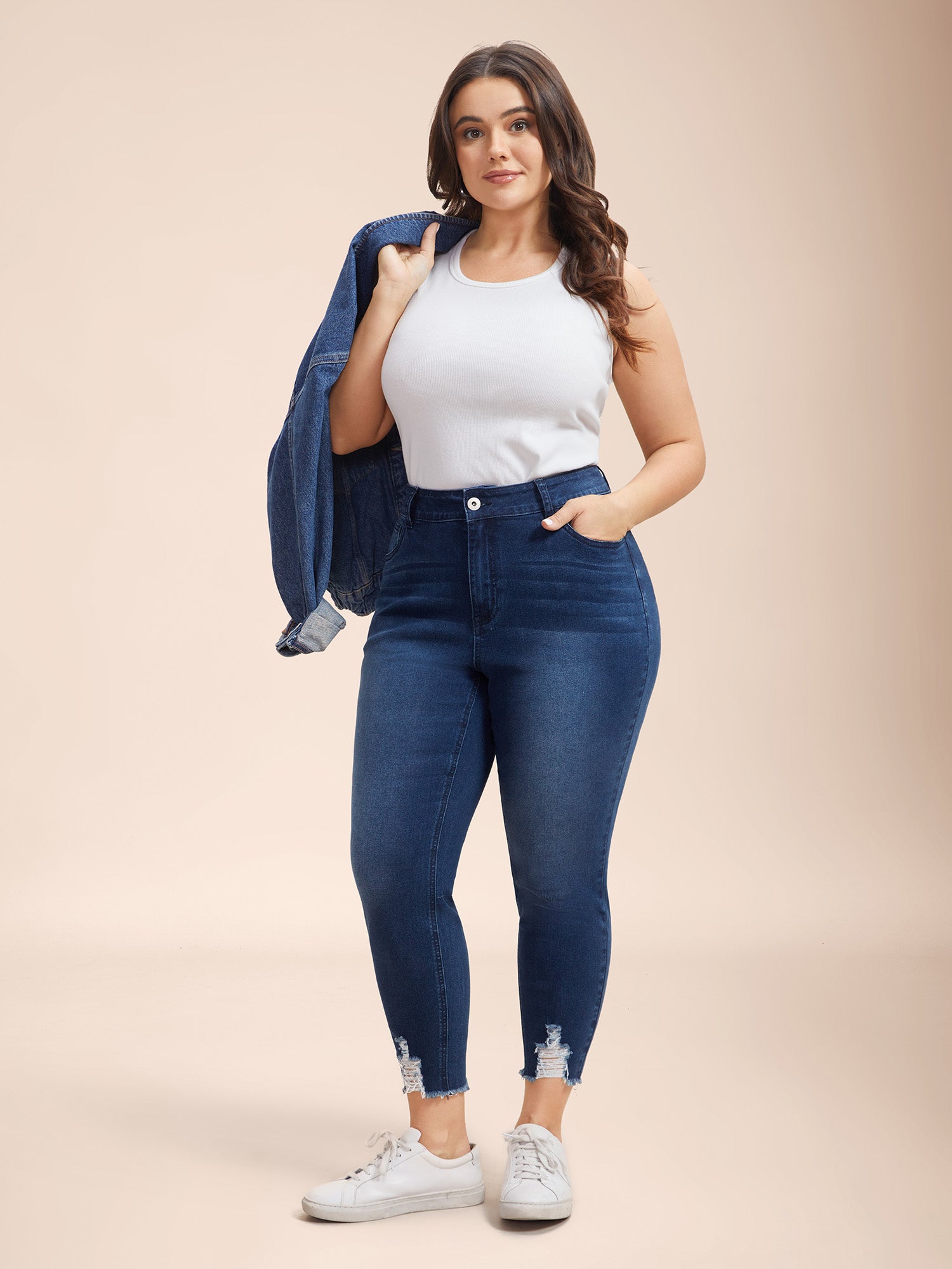 Mid-Rise Whiskered Slim-Fit Jeans