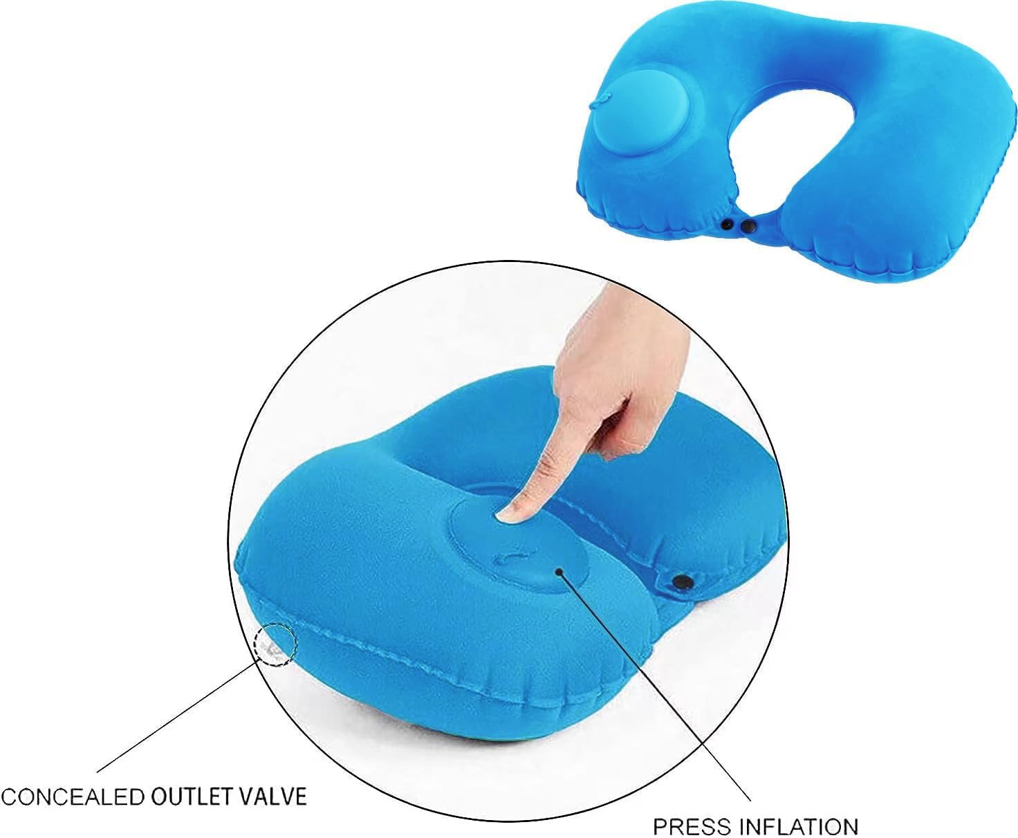 Portable Inflatable U-Shaped Travel Neck Pillow