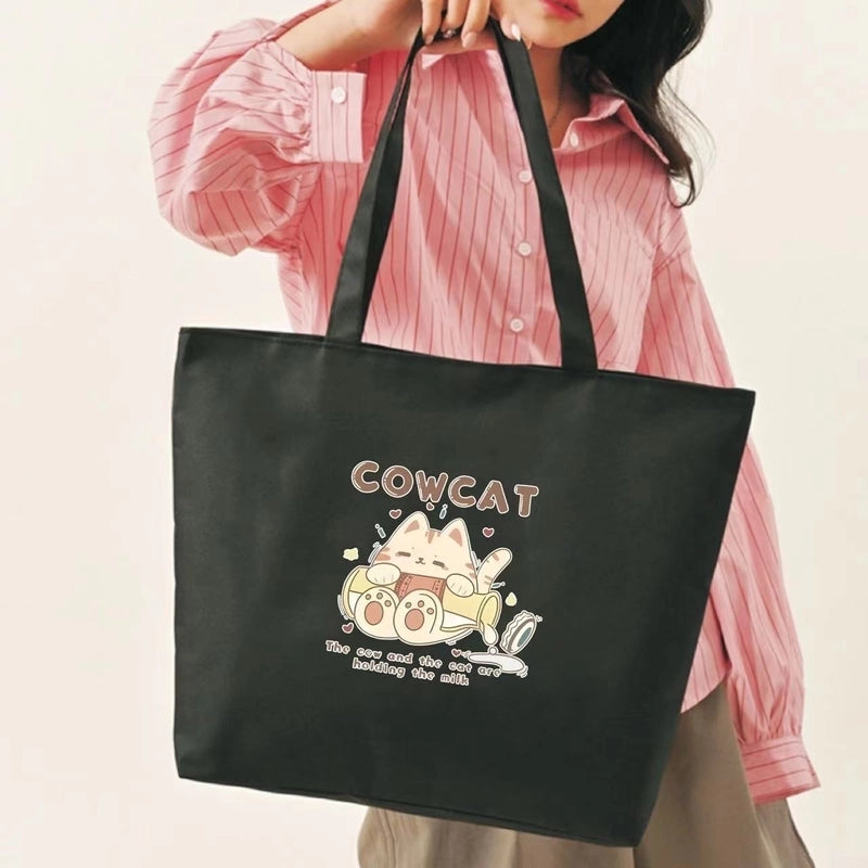 Women's Medium Canvas Letter Classic Style Square Zipper Shoulder Bag