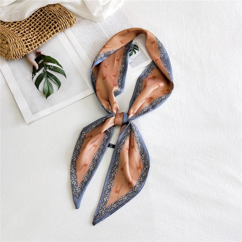 Women's Sweet Polka Dots Heart Shape Butterfly Polyester Satin Printing Silk Scarves