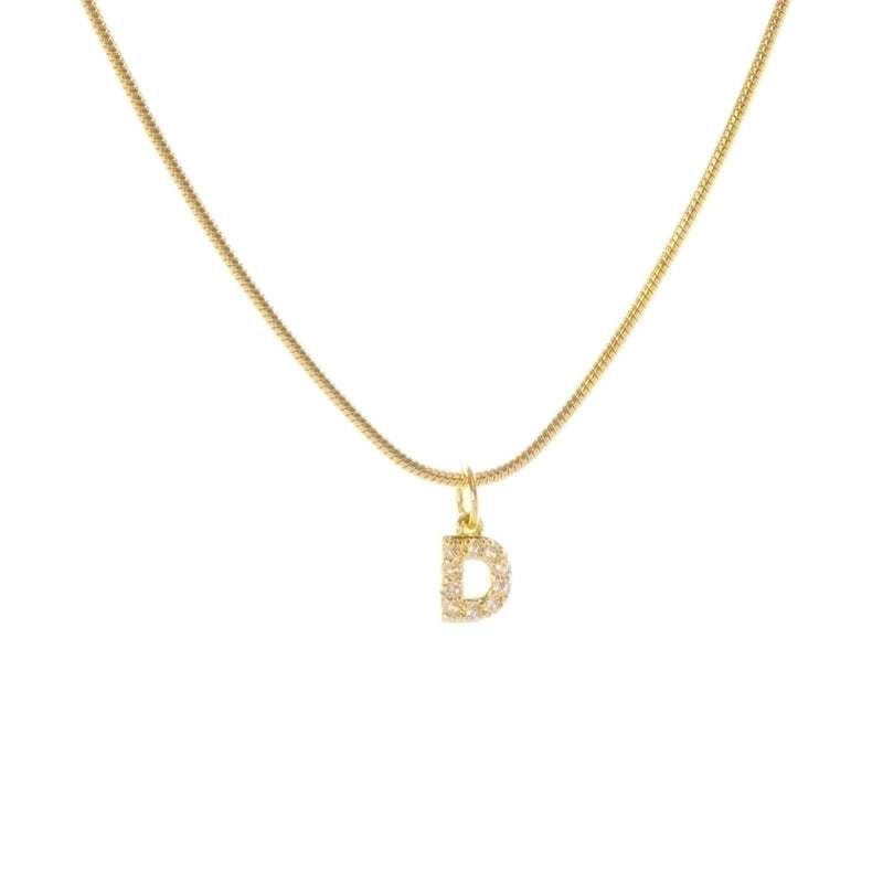 Fashion Letter Titanium Steel Plating Zircon Pendant Necklace