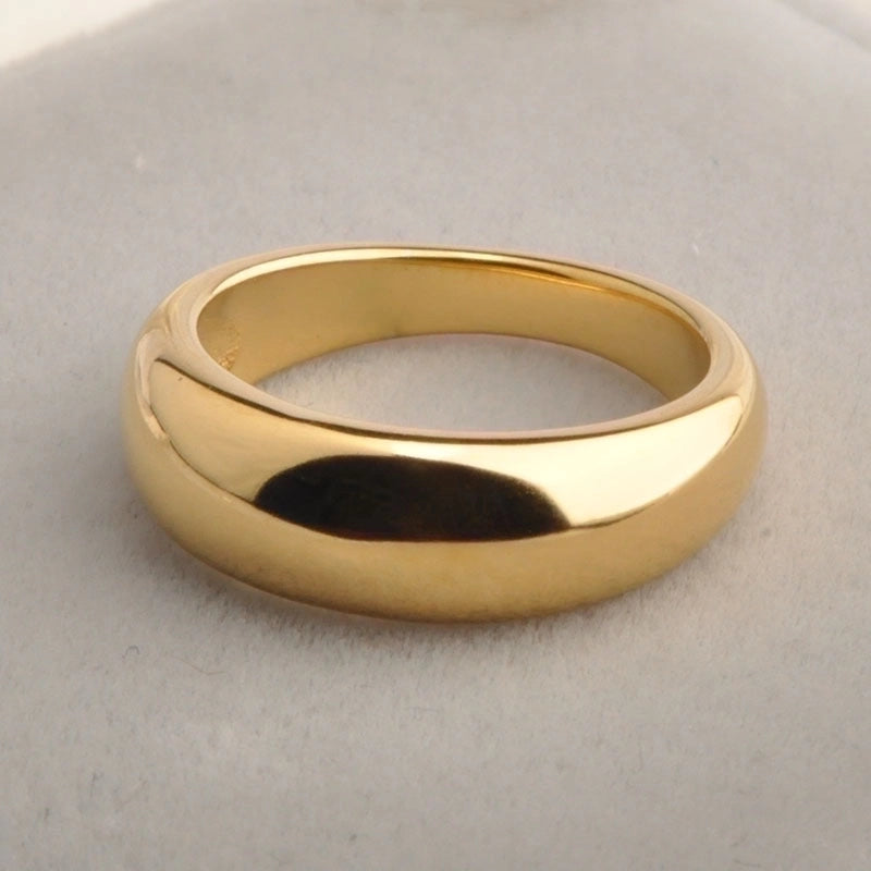 Minimalist Solid Color Stainless Steel 18K Gold Plated Plating Rings