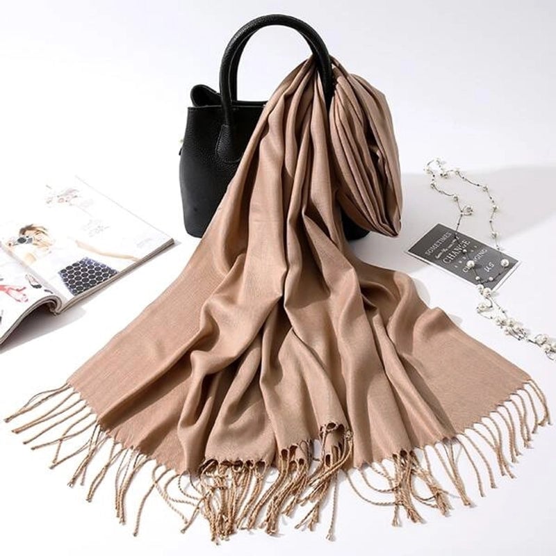Double-sided Cashmere-like Autumn And Winter Couple Mid-length Warm  Sweet Women's Scarf Shawl