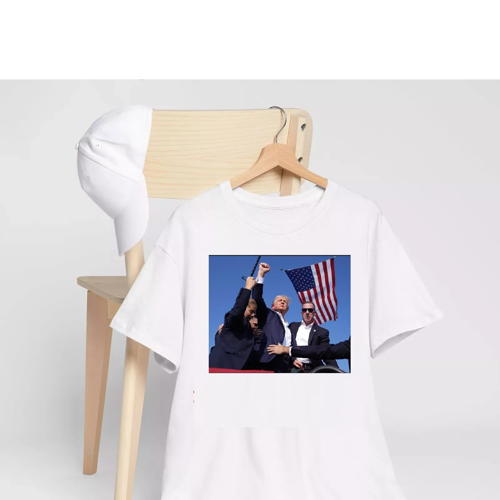 Donald Trump Rally Shooting T-Shirt US Support Trump 2024 Unisex Cotton Soft