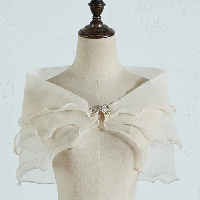 Women's Sweet Solid Color Bow Knot Polyester Shawl
