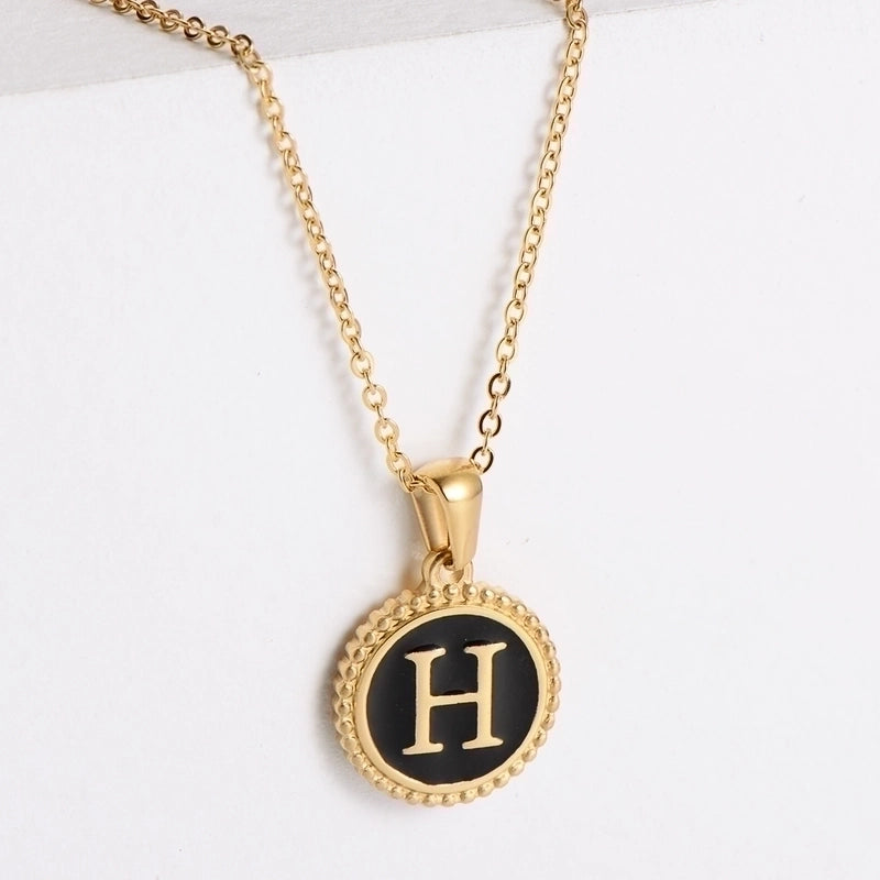 Fashion Letter 304 Stainless Steel No Inlaid 18K Gold Plated Plating Stainless Steel Necklaces