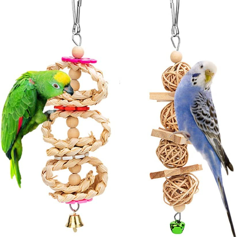 8 Pieces Set Of Parrot Chewing Toys
