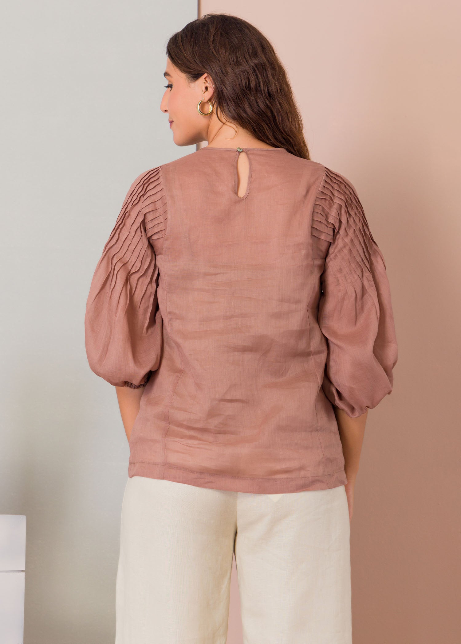 Pin tuck detailed blouse