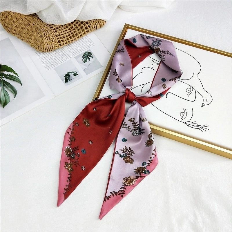 Unisex Sweet Polka Dots Polyester Printing Silk Scarves