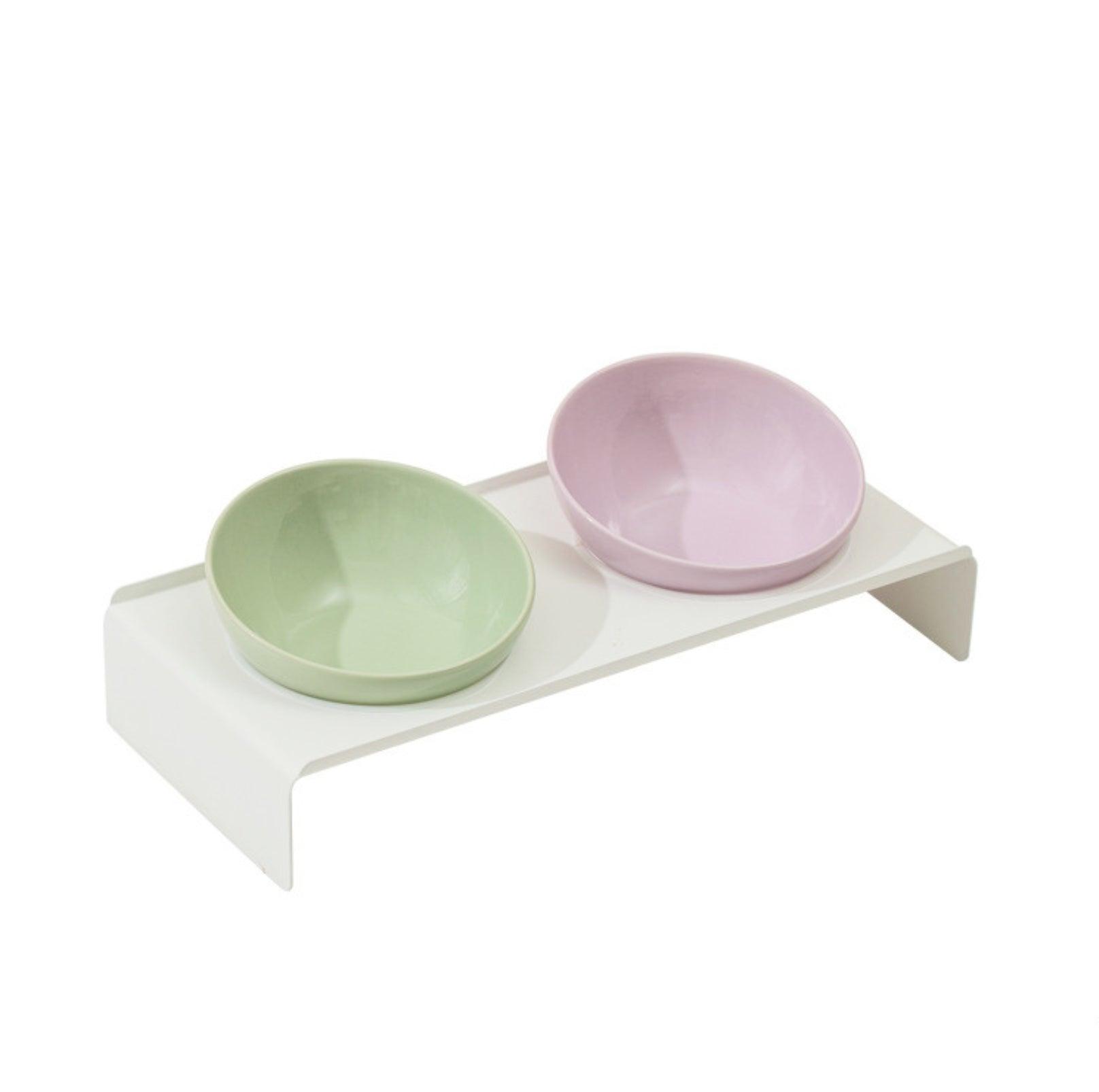 Adjustable Ceramic Pet Bowl with Arch Iron Stand