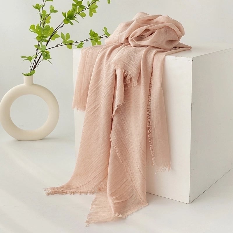 Women's Minimalist Solid Color Polyester Silk Scarf