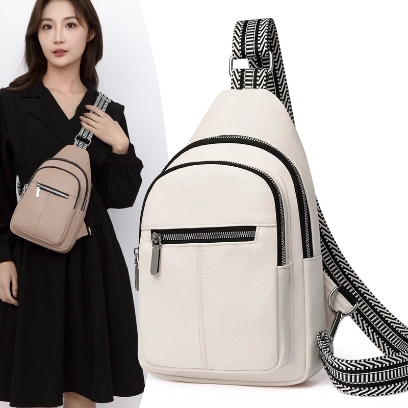 Women's Basic Sports Solid Color Pu Leather Waist Bags