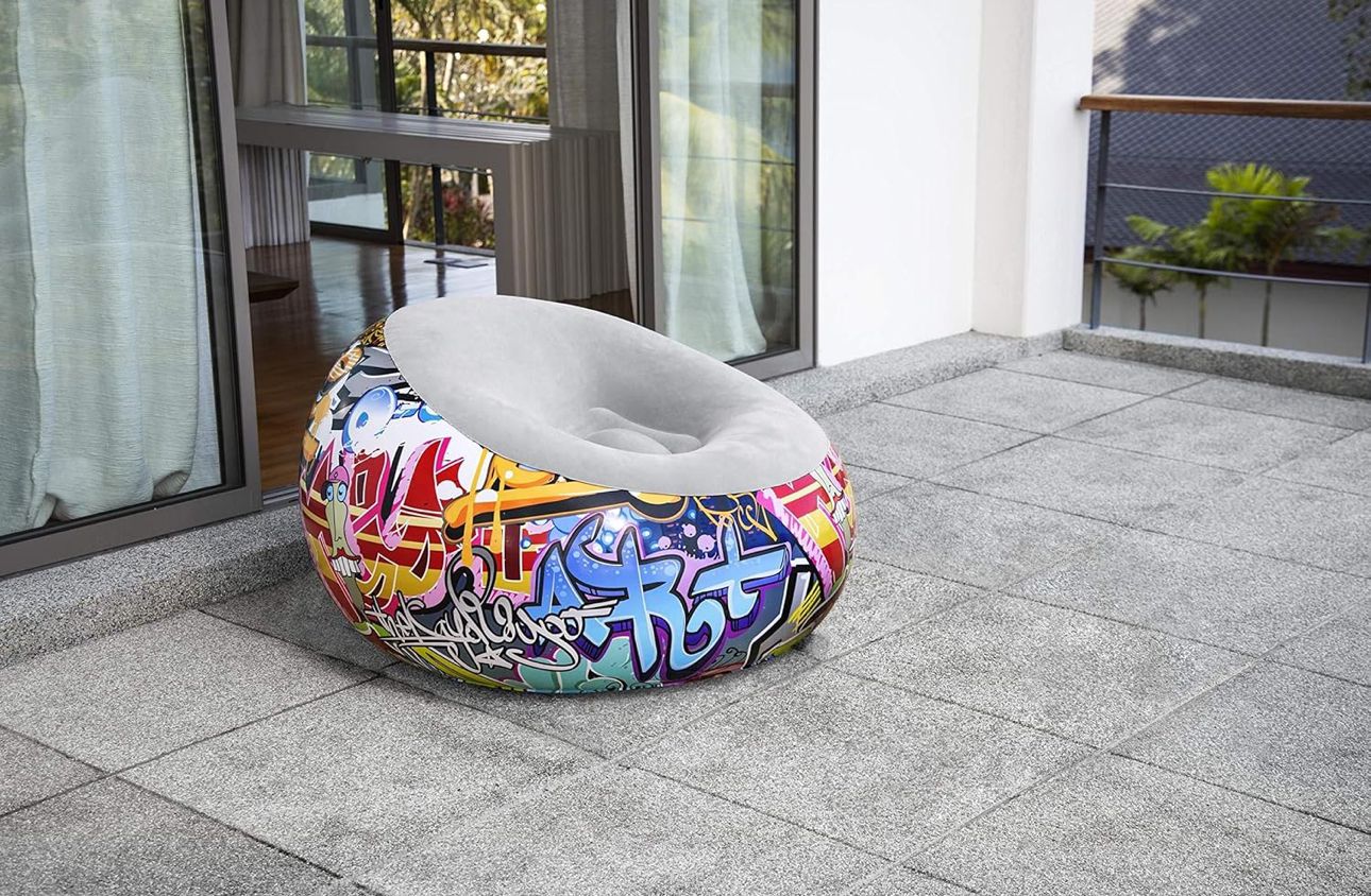 Graffiti Inflatable bean bag Airchair. Multi-Colou