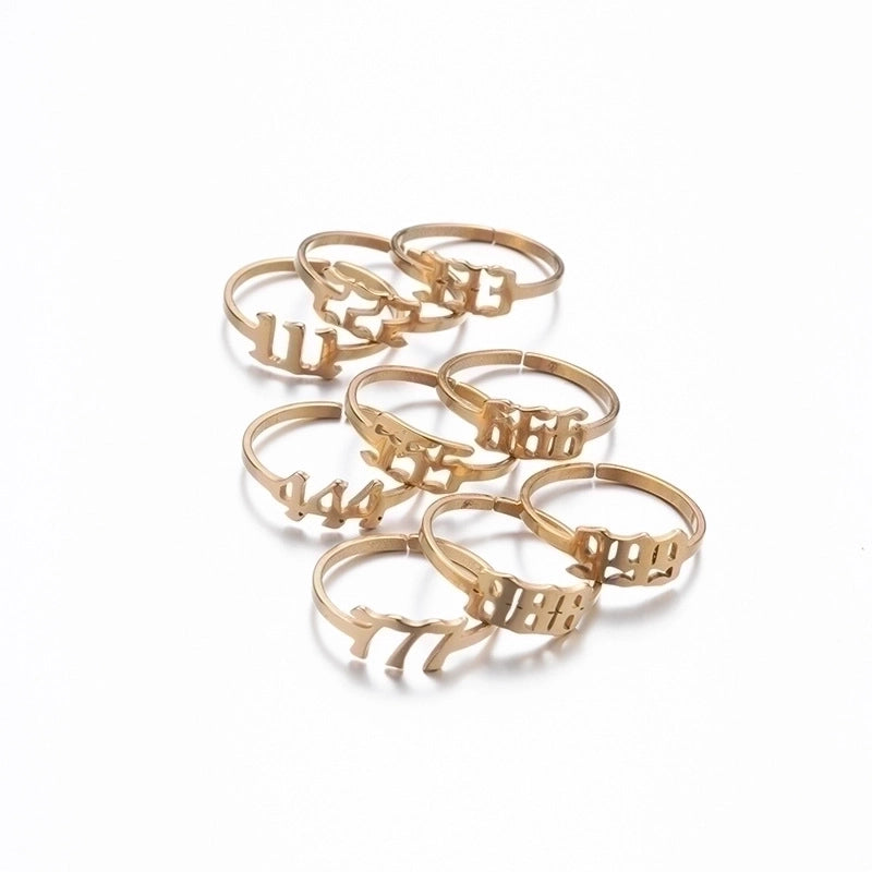 Fashion Number 201 Stainless Steel No Inlaid 18K Gold Plated Plating Open Ring