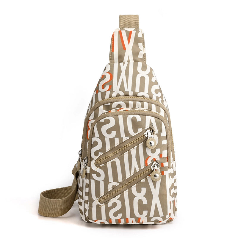 Women's Chest Bag New  Fashionable Women's Shoulder Messenger Bag Fashionable Casual Printed Chest Small Backpack