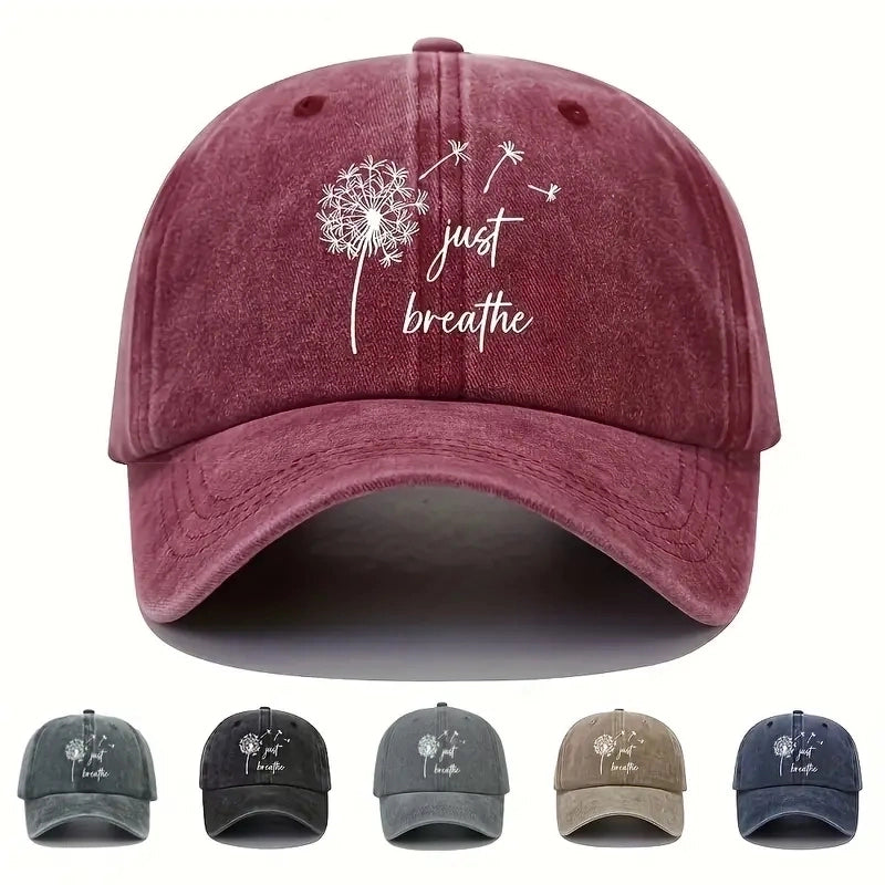 Unisex Casual Modern Style Minimalist Dandelion Printing Wide Eaves Baseball Cap