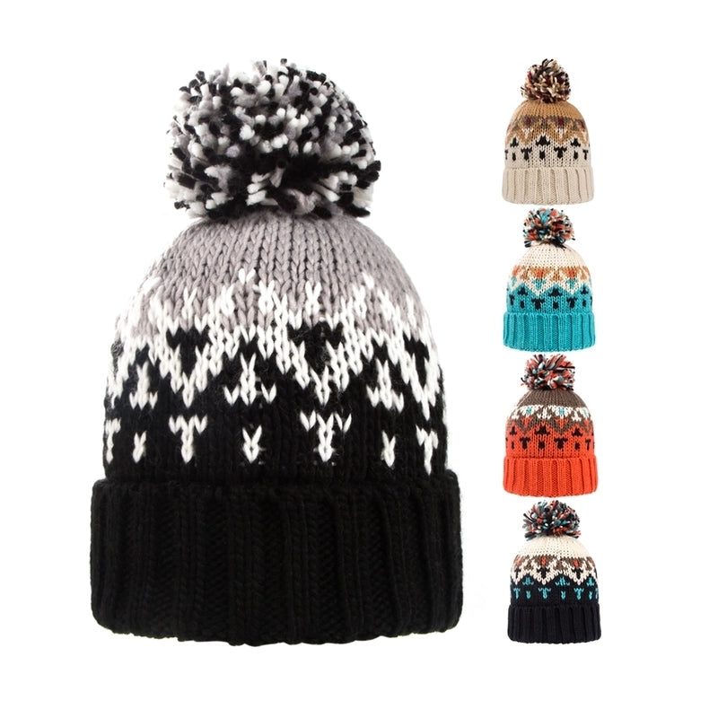 Unisex Retro Classic Style Geometric Rhombus Eaveless Wool Cap