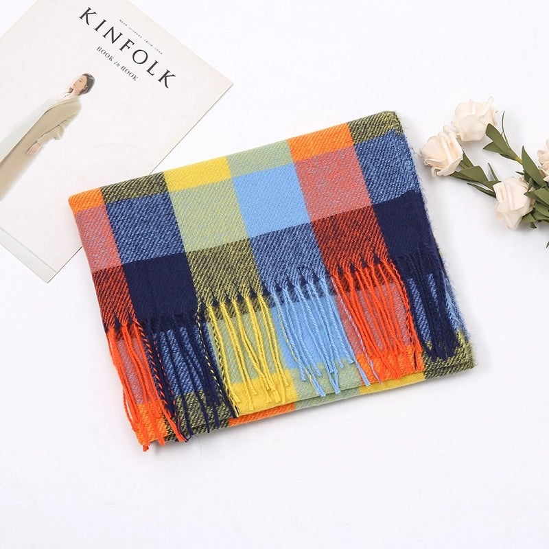 Women's Minimalist Classic Style Color Block Imitation Cashmere Scarf
