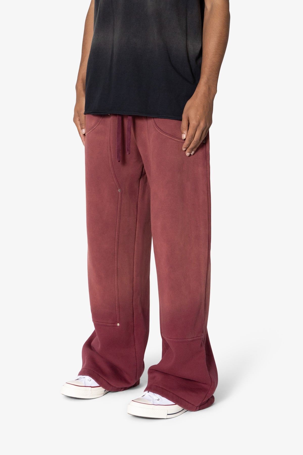 West Double Knee Sweatpants - Red